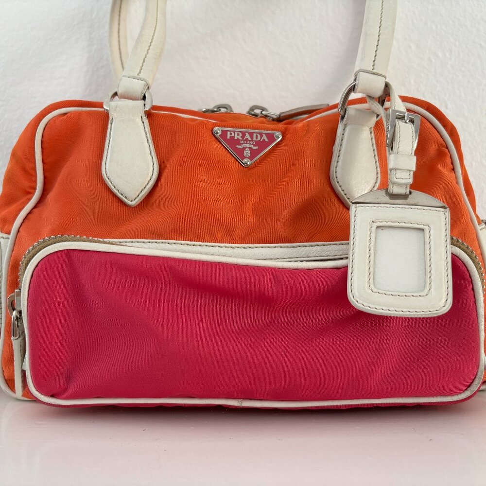 Prada Handbag - Arancio / Fuxia / White / Silver … - image 2